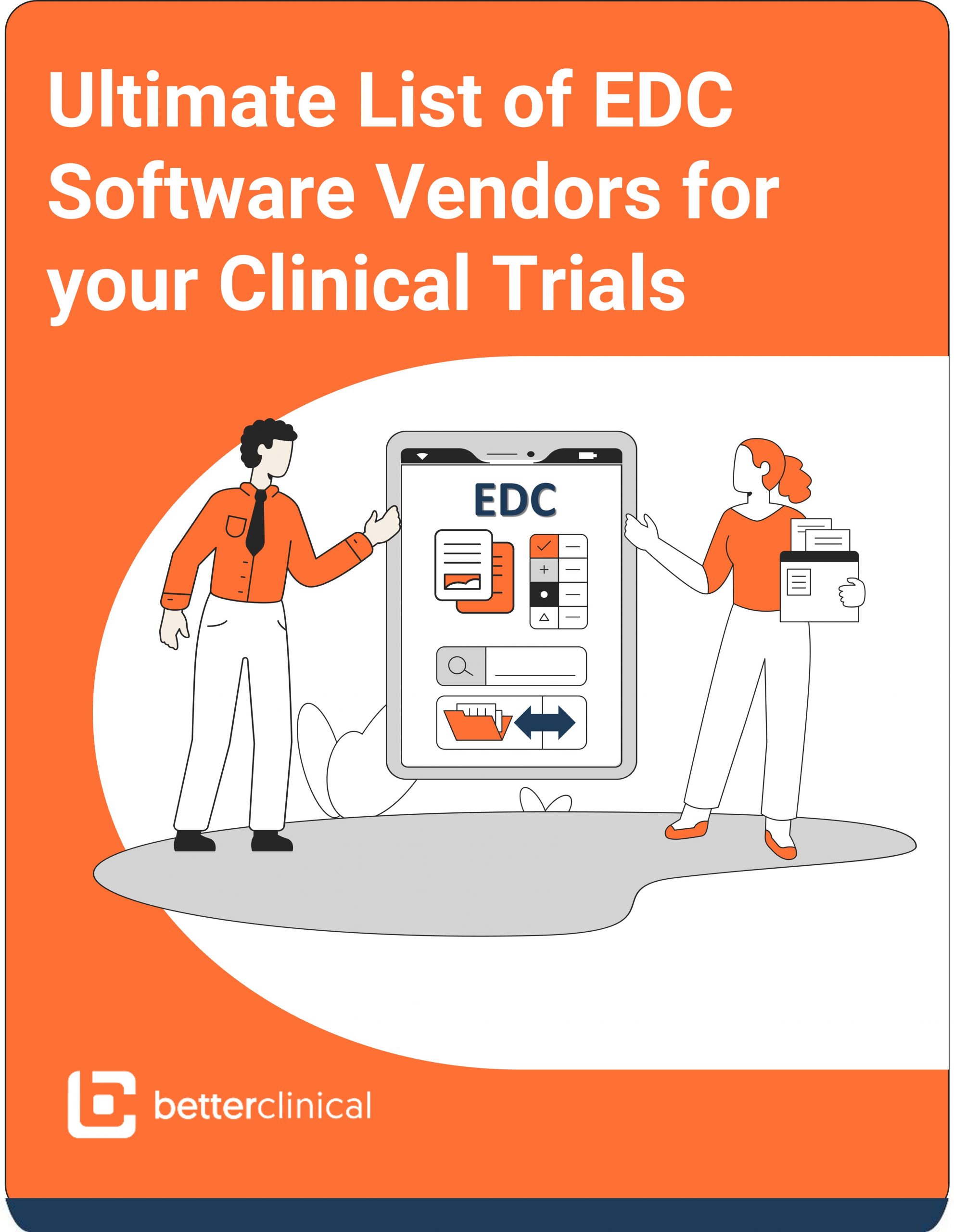 List of EDC Software Vendors, orange illustration,