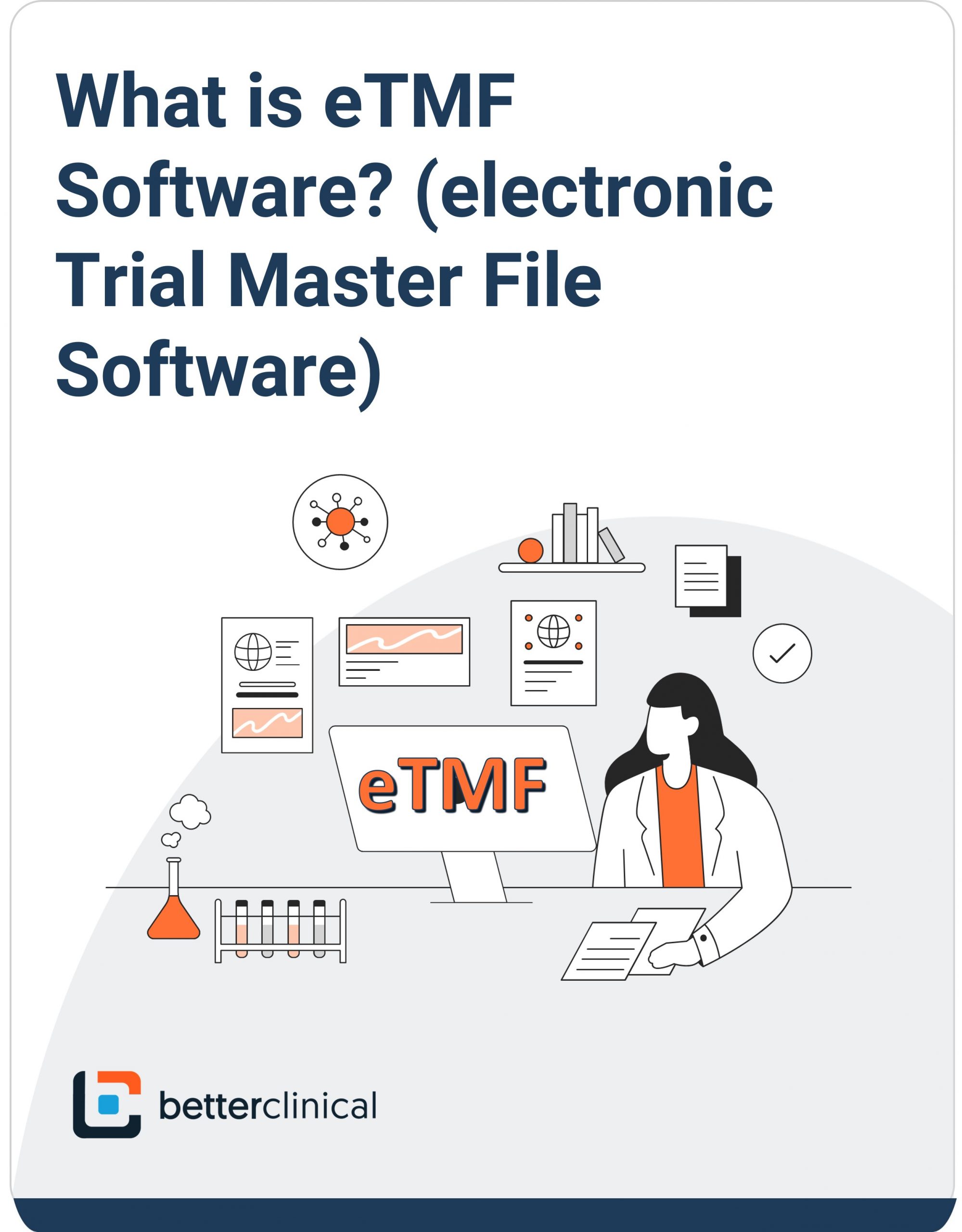 What is eTMF, eguide, cover, orange, illustration