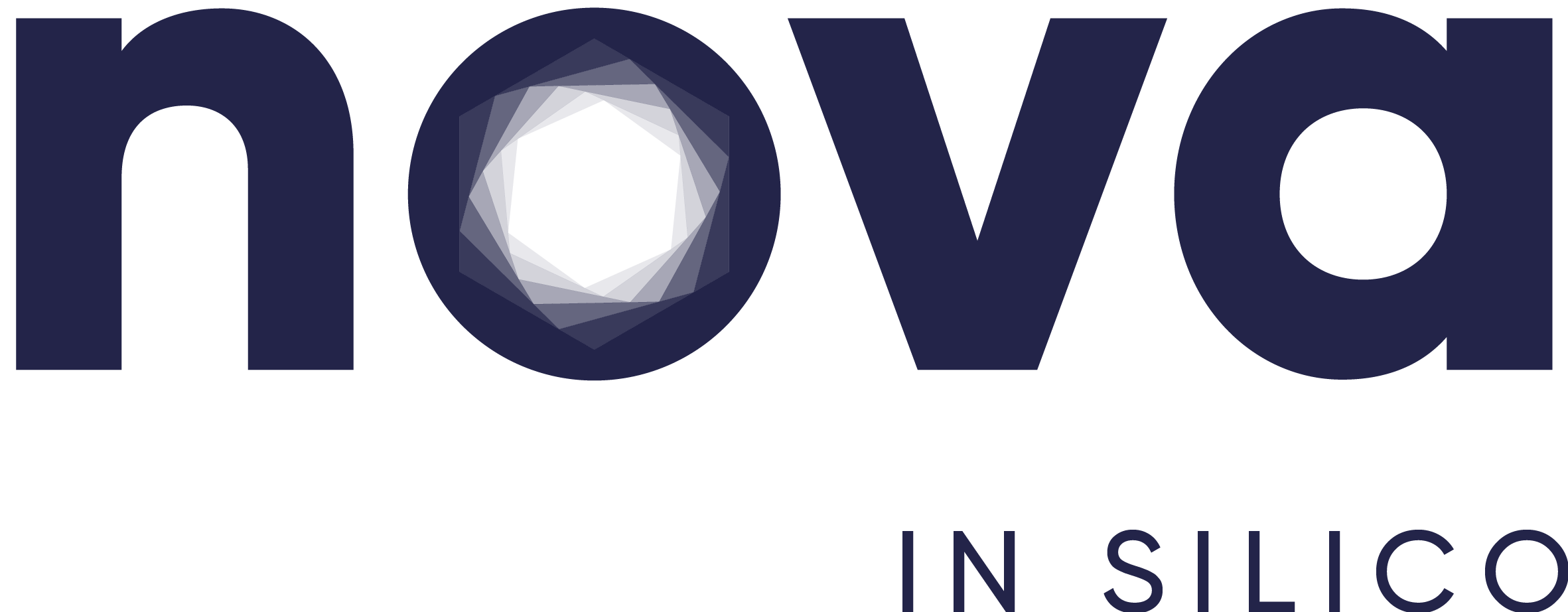 Nova in silico logo, dark blue